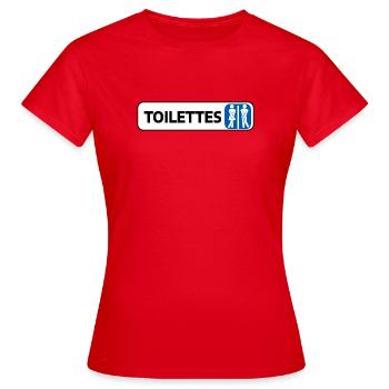 Panneau WC Homme Femme - T-shirt Femme - rouge - Devant - AI Model Female 172 dark (172cm)