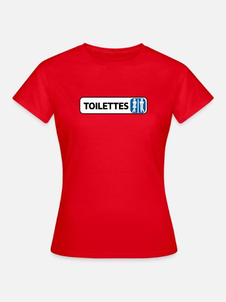 Männliches weibliches WC-Panel - Frauen T-Shirt - Rot