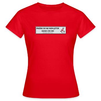 Toilette - Frauen T-Shirt - Rot - Vorne - AI Model Female 172 dark (172cm)