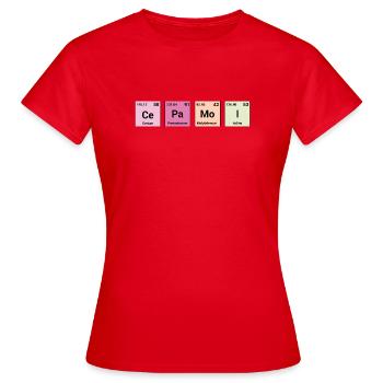Cepamoi in periodischen Elementen - Frauen T-Shirt - Rot - Vorne - AI Model Female 172 dark (172cm)