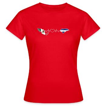 Heartbeat of Mexico and Honduras - Women's T-Shirt - red - Front - AI Model Female 172 dark (172cm)