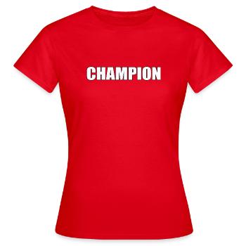 CHAMPION - Frauen T-Shirt - Rot - Vorne - AI Model Female 172 dark (172cm)