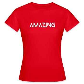 amazing - Women's T-Shirt - red - Front - AI Model Female 172 dark (172cm)