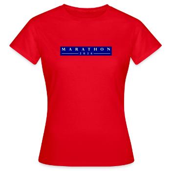 Marathon 2026 - Frauen T-Shirt - Rot - Vorne - AI Model Female 172 dark (172cm)
