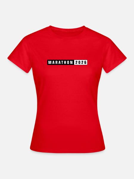 Marathon 2026 - Dame-T-shirt - rød
