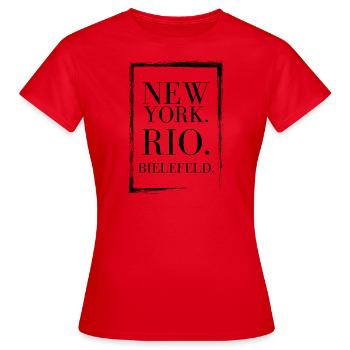 New York Rio Bielefeld - T-shirt Femme - rouge - Devant - AI Model Female 172 dark (172cm)