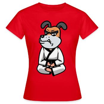 Karaté Chien de Combat Judo Chien Combattant Arts Martiaux - T-shirt Femme - rouge - Devant - AI Model Female 172 dark (172cm)