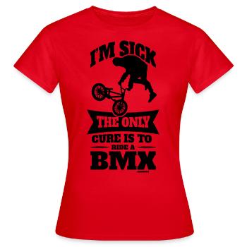 kranker BMX-Fahrer - Frauen T-Shirt - Rot - Vorne - AI Model Female 172 dark (172cm)