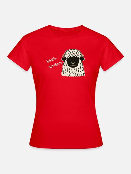 Bäähsonders - das Walliser Schwarznasenschaf - Frauen T-Shirt - Rot