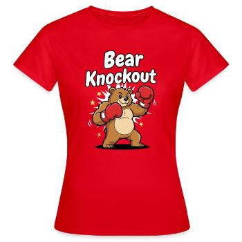 Boxe Ours KO - T-shirt Femme - rouge - Devant - AI Model Female 172 dark (172cm)