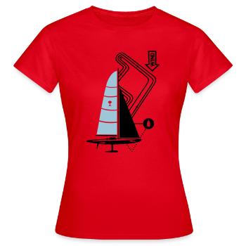 Parcours de régate moderne de voilier Yacht Yacht - T-shirt Femme - rouge - Devant - AI Model Female 172 dark (172cm)