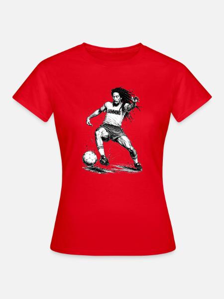Jammin Kick Dreadlock Fußballheld - Frauen T-Shirt - Rot