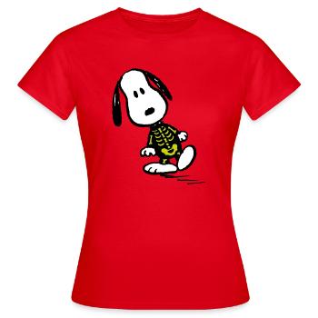 Peanut Snoopy Halloween X-Ray Röntgenbild - Frauen T-Shirt - Rot - Vorne - AI Model Female 172 dark (172cm)