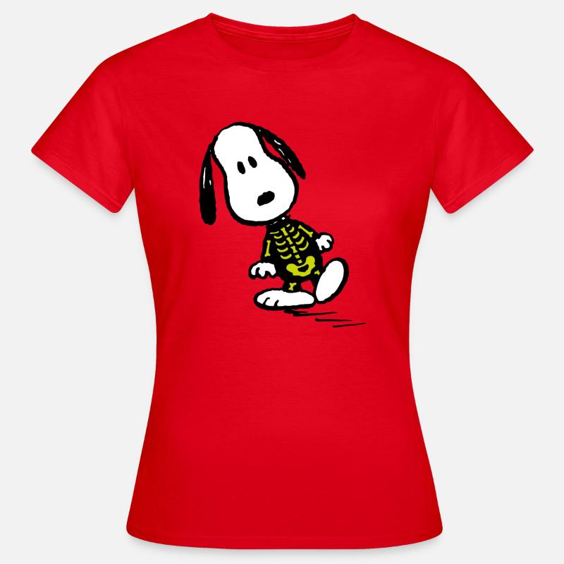 Peanut Snoopy Halloween X-Ray X-ray Image - Koszulka damska - czerwony