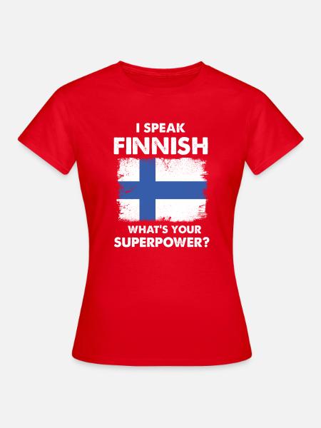 speak finnish superpower - T-shirt dam - röd