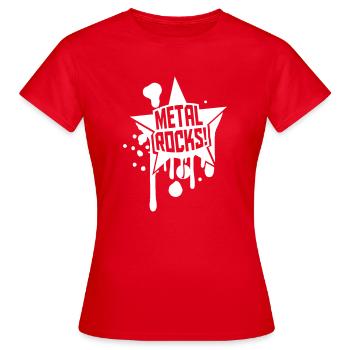 Heavy Metal Rocks Hard Rock Music Graffiti Star - Women's T-Shirt - red - Front - AI Model Female 172 dark (172cm)