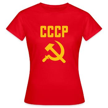 Soviet - Hammer und Sichel Sowjetunion - Kommunist - Frauen T-Shirt - Rot - Vorne - AI Model Female 172 dark (172cm)