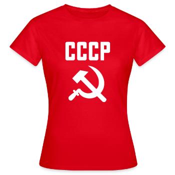 Soviet - Hammer und Sichel Sowjetunion - Kommunist - Frauen T-Shirt - Rot - Vorne - AI Model Female 172 dark (172cm)