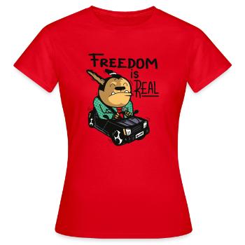 la liberté est réelle - T-shirt Femme - rouge - Devant - AI Model Female 172 dark (172cm)