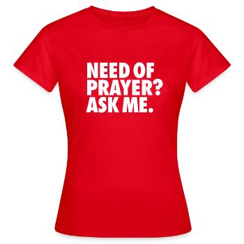 BESOIN DE PRIÈRE - T-shirt Femme - rouge - Devant - AI Model Female 172 dark (172cm)