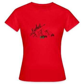 freiheit - Frauen T-Shirt - Rot - Vorne - AI Model Female 172 dark (172cm)