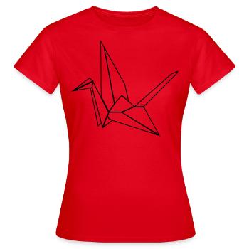 Origami crane - Women's T-Shirt - red - Front - AI Model Female 172 dark (172cm)