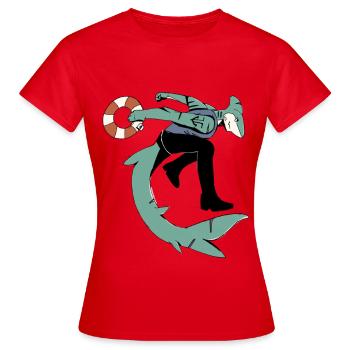 Hai-Typ! - Frauen T-Shirt - Rot - Vorne - AI Model Female 172 dark (172cm)