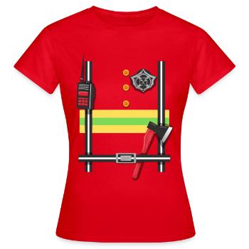 Déguisement de pompier - T-shirt Femme - rouge - Devant - AI Model Female 172 dark (172cm)