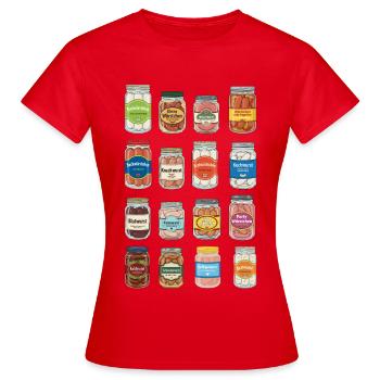 Würstchen Im Glas - Frauen T-Shirt - Rot - Vorne - AI Model Female 172 dark (172cm)