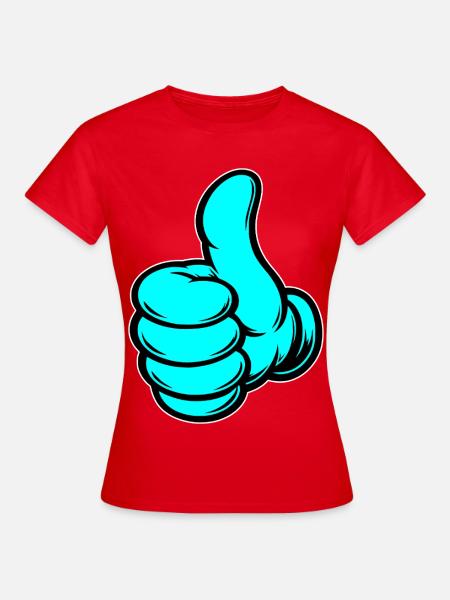 OK Comic Daumenhoch Handsymbol - Frauen T-Shirt - Rot