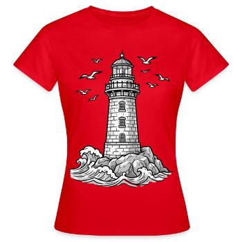 Moin Moin Norden - Maritime North German Design - Women's T-Shirt - red - Front - AI Model Female 172 dark (172cm)