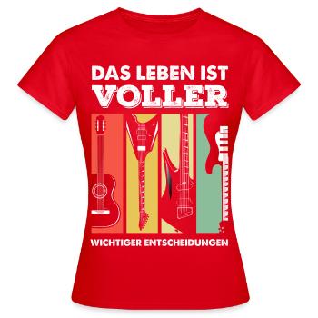 Lustiges Musiker - Frauen T-Shirt - Rot - Vorne - AI Model Female 172 dark (172cm)