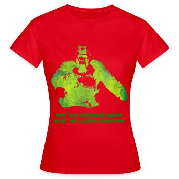 wer nur peanuts zahlt ... - Frauen T-Shirt - Rot - Vorne - AI Model Female 172 dark (172cm)