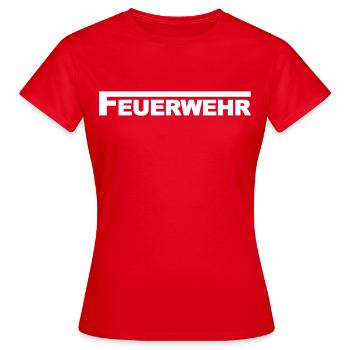 Feuerwehr | by Brandstoff Fashion - Frauen T-Shirt - Rot - Vorne - AI Model Female 172 dark (172cm)
