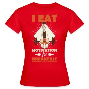 Motivation - T-shirt Femme - rouge - Devant - AI Model Female 172 dark (172cm)