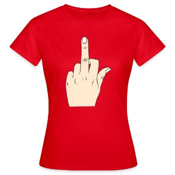Mittelfinger Modus - Frauen T-Shirt - Rot - Vorne - AI Model Female 172 dark (172cm)