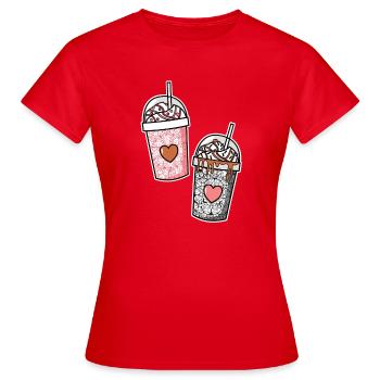 amitié - T-shirt Femme - rouge - Devant - AI Model Female 172 dark (172cm)