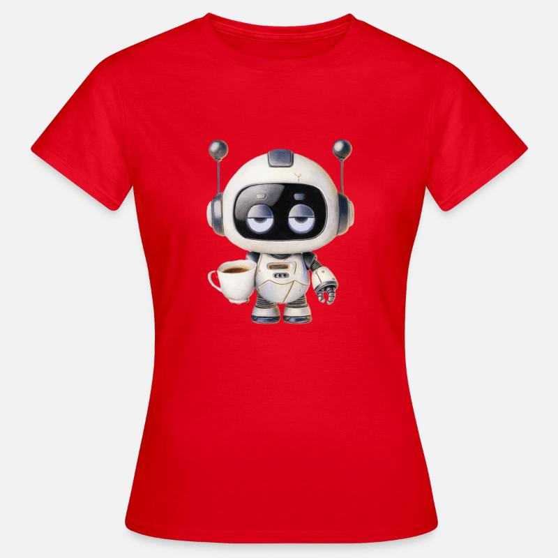 Robot Coffee - Women's T-Shirt - red