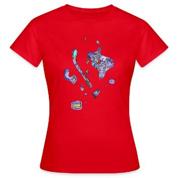 Bunte Flecken - Frauen T-Shirt - Rot - Vorne - AI Model Female 172 dark (172cm)