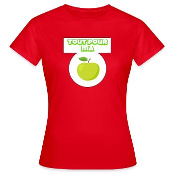 Tout pour ma pomme - T-shirt Femme - rouge - Devant - AI Model Female 172 dark (172cm)