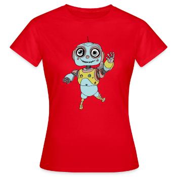 Kosmischer Begleiter - Frauen T-Shirt - Rot - Vorne - AI Model Female 172 dark (172cm)