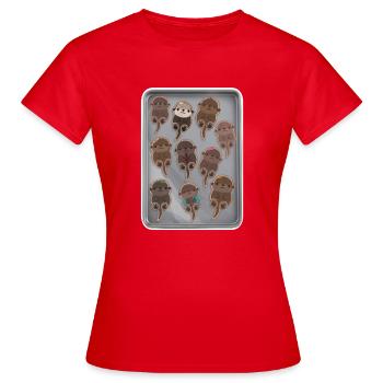 Conférences Tazz | Parade de plateaux de biscuits Otter - T-shirt Femme - rouge - Devant - AI Model Female 172 dark (172cm)