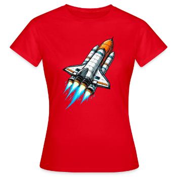 Vaisseau spatial fusée - T-shirt Femme - rouge - Devant - AI Model Female 172 dark (172cm)