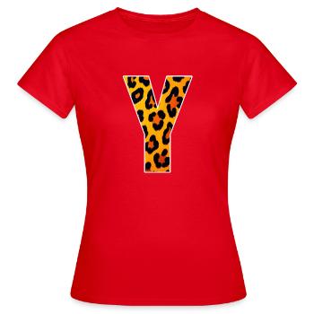 Imprimé en Y Léopard - T-shirt Femme - rouge - Devant - AI Model Female 172 dark (172cm)