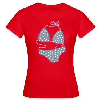 PolkaDot Bikini Pattern - Women's T-Shirt - red - Front - AI Model Female 172 dark (172cm)