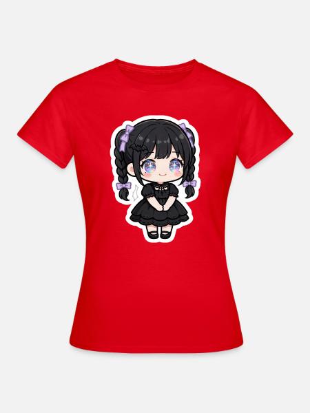 Kosmische Lolita Chibi in Schwarz - Frauen T-Shirt - Rot