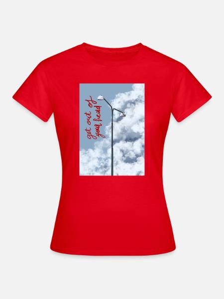 Wolken und Straßenlaterne am Himmel - Frauen T-Shirt - Rot