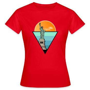 Statue de la Liberté design liberté Amérique - T-shirt Femme - rouge - Devant - AI Model Female 172 dark (172cm)