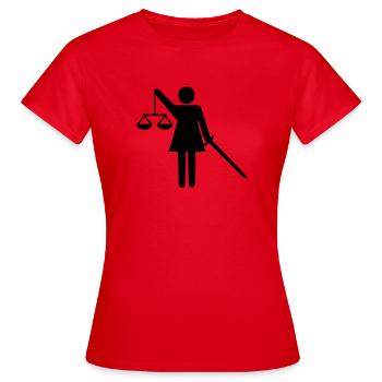 justice - T-shirt Femme - rouge - Devant - AI Model Female 172 dark (172cm)