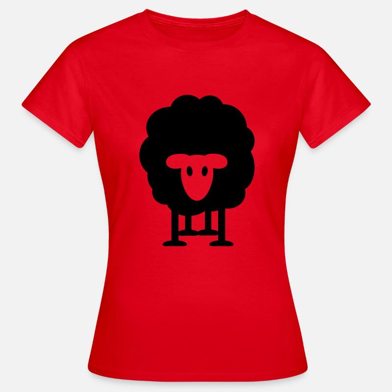dickes schwarzes Schaf Schäfer Wolle Heidschnucken - Frauen T-Shirt - Rot